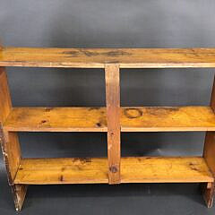 Antique Three-Tier Pyrography Decorated Bookshelf Etagere, circa 1920s