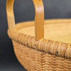 Vintage Oval Nantucket Basket Serving Tray Butlers Coffee Table, 20th century