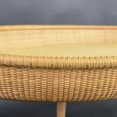 Vintage Oval Nantucket Basket Serving Tray Butlers Coffee Table, 20th century