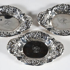 Four Sterling Silver Repousse Nut Dishes