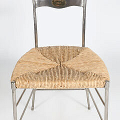 Set of Six Firenze 1863 Steel and Rush Seat Dining Chairs, Contemporary