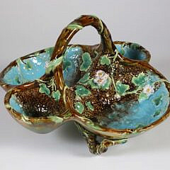 Antique George Jonas Majolica Strawberry Basket