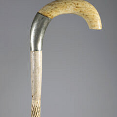 51-7000 19th Century Whale Ivory on Whalebone Shaft Cane A 4827 JPG