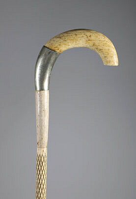 51-7000 19th Century Whale Ivory on Whalebone Shaft Cane A 4827 JPG