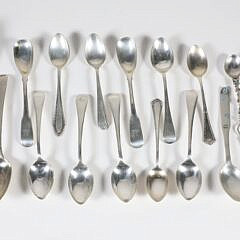 Mixed Lot of 17 English Sterling Spoons