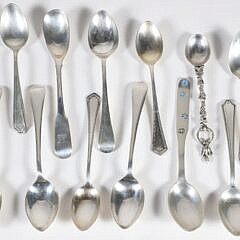 Mixed Lot of 17 English Sterling Spoons