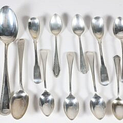 Mixed Lot of 17 English Sterling Spoons