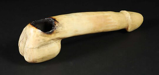 Rare and Scarce Sailor Carved "Penis Pipe", 19th Century