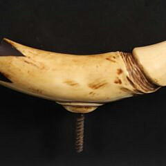 Sailor Carved Antique Whale Ivory Penis Cane Grip, 19th Century