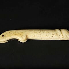 Whaleman Carved Antique Whale Bone Penis Switch Blade, 19th Century