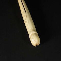 Whaleman Carved Antique Whale Bone Penis Switch Blade, 19th Century
