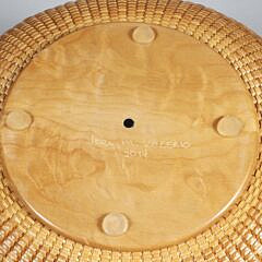 Jean M. Valerio Woven Shallow Round Swing Handle Nantucket Basket, circa 2014