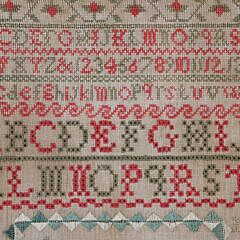 Embroidered School Girl’s Sampler, 19th Century, “I Love Them That Love Me and Those That Seek Me Early Shall Find Me”