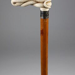 Carved Coiled Snake Grip Cane, 19th Century