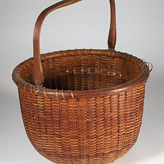 Antique Round Open Swing Handle Nantucket Basket