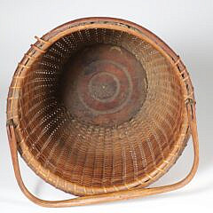 Antique Round Open Swing Handle Nantucket Basket