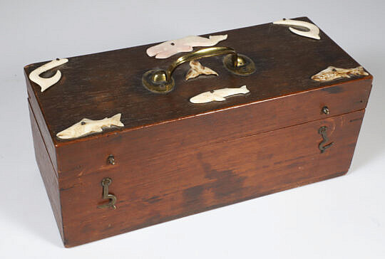 Carved Sea Life Applied Box, 19th Century