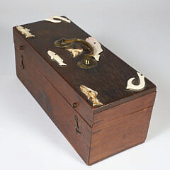 Carved Bone Sea Life Applied Box, 19th Century