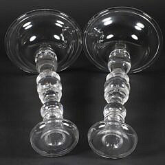 Pair of Signed Steuben Glass Candlesticks Designed by Frederick Carter