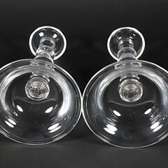 Pair of Signed Steuben Glass Candlesticks Designed by Frederick Carter
