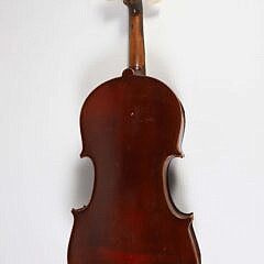 Antique Violin with Later Adapted Scrimshaw Bone Keys, Fingerboard and Tailpiece 