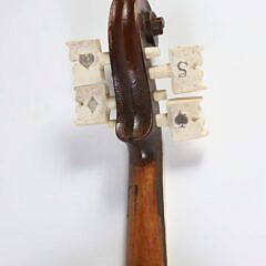 Antique Violin with Later Adapted Scrimshaw Bone Keys, Fingerboard and Tailpiece 