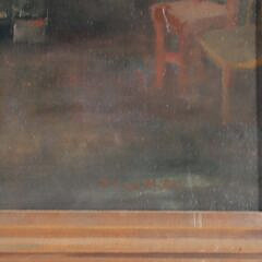 George Henry Hall Oil on Canvas “Interior Scene”