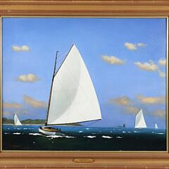 Vern Broe Oil on Board “Island Day Trip”