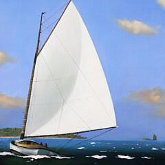 Vern Broe Oil on Board “Island Day Trip”
