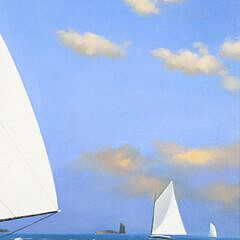 Vern Broe Oil on Board “Island Day Trip”