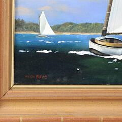 Vern Broe Oil on Board “Island Day Trip”