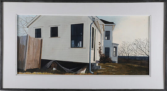 John Austin Acrylic on Artist Board "White House in Woods Hole"