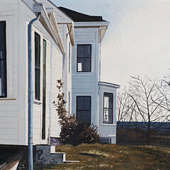 John Austin Tempera on Artist Board “White House in Woods Hole”