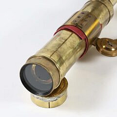 Brass and Wood Table Top Telescope in Fitted Box, 19th Century