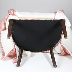 Red and White Checkered Upholstered Club Chair