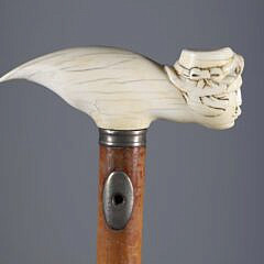 80-7000 19th Century Bird Grip Cane A 5364_2 JPG