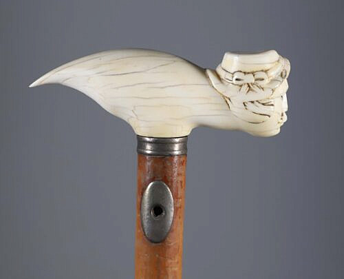 80-7000 19th Century Bird Grip Cane A 5364_2 JPG