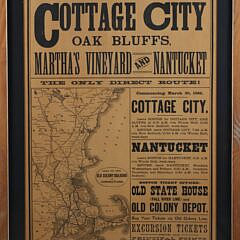 Old Colony Line Cottage City Oak Bluffs, Martha Vineyard and Nantucket Poster, Boston 1886