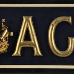 U.S. Agent Gilt Sign, 20th Century