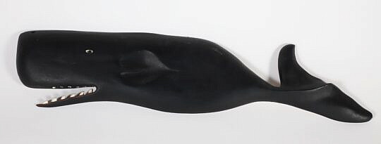 1976 Carved Wood Whale by J.J. Baker, Mashpee, Massachusetts