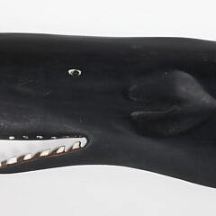 1976 Carved Wood Whale by J.J. Baker, Mashpee, Massachusetts