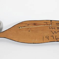 1976 Carved Wood Whale by J.J. Baker, Mashpee, Massachusetts
