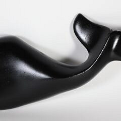 Vintage Carved Wood Whale Initialed R.J. 