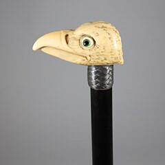 Carved Eagle Head Grip Walking Stick, 19th Century