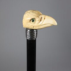 Carved Eagle Head Grip Walking Stick, 19th Century