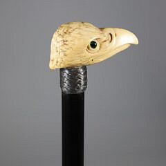 Carved Eagle Head Grip Walking Stick, 19th Century