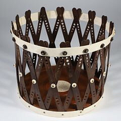 Contemporary Bone and Wood Knitting Basket