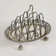 George V Sterling Silver Toast Rack, William Comyns & Sons, London, 1911