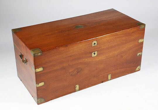 Antique Brass Bound Camphorwood Trunk