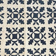 Antique Indigo Blue and White Calico Applique Quilt, 19th Century